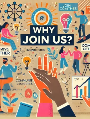 DALL·E 2024-10-22 19.14.28 - A visually appealing illustration for a 'Why Join Us_' theme, emphasizing community and collaboration. The image should depict a diverse group of indi